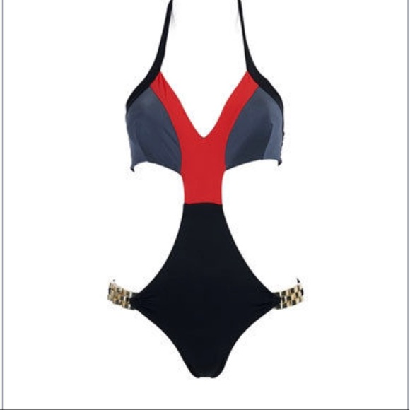 BEACH BUNNY "SHORE LINES" CHAIN MONOKINI - Picture 2 of 8